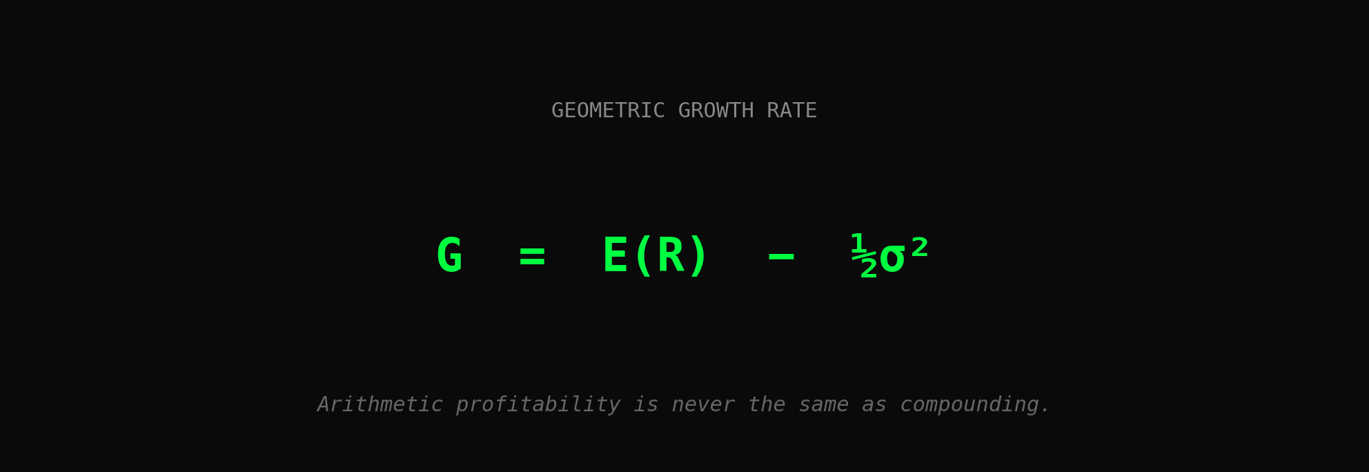 Geometric Growth — The relationship between expected return and variance